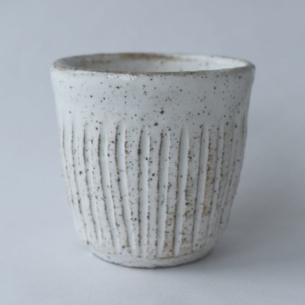 画像1: 松韻窯　粉引きカップ (1)