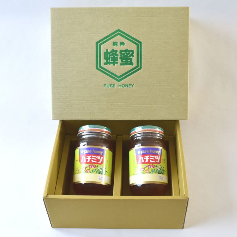 福田農園　 日本ミツバチの純粋はちみつ 300g×2本組 箱入りギフトセット